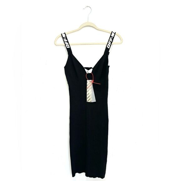 NWT Off-White Logo Strap Midi Dress - Picture 5 of 10